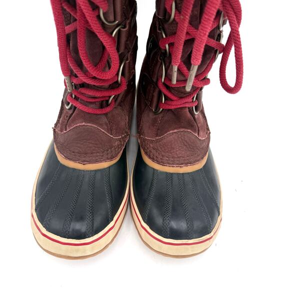 Sorel Women's Joan of Arctic Redwood Leather Waterproof Fur Lace Boots Size 9.5 - Picture 5 of 11